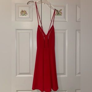 Red spaghetti strap dress